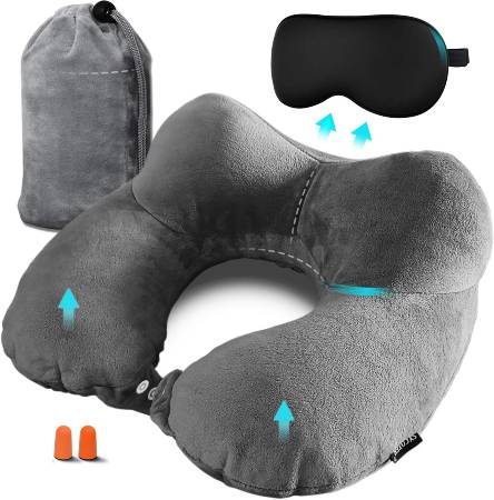 Metene inflatable travel sales pillow