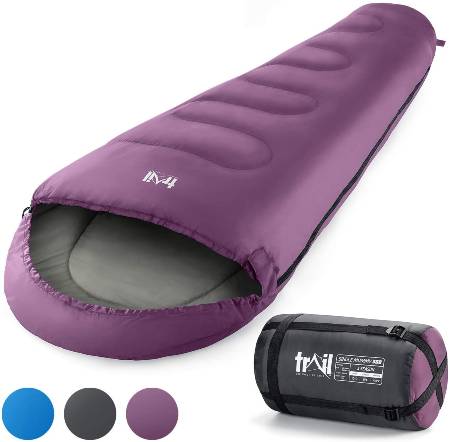 MUMMY SLEEPING BAG FOR ADULTS, SINGLE 3 SEASON SPRING AUTUMN WINTER