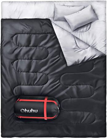 Ohuhu Double Sleeping Bag with 2 Pillows